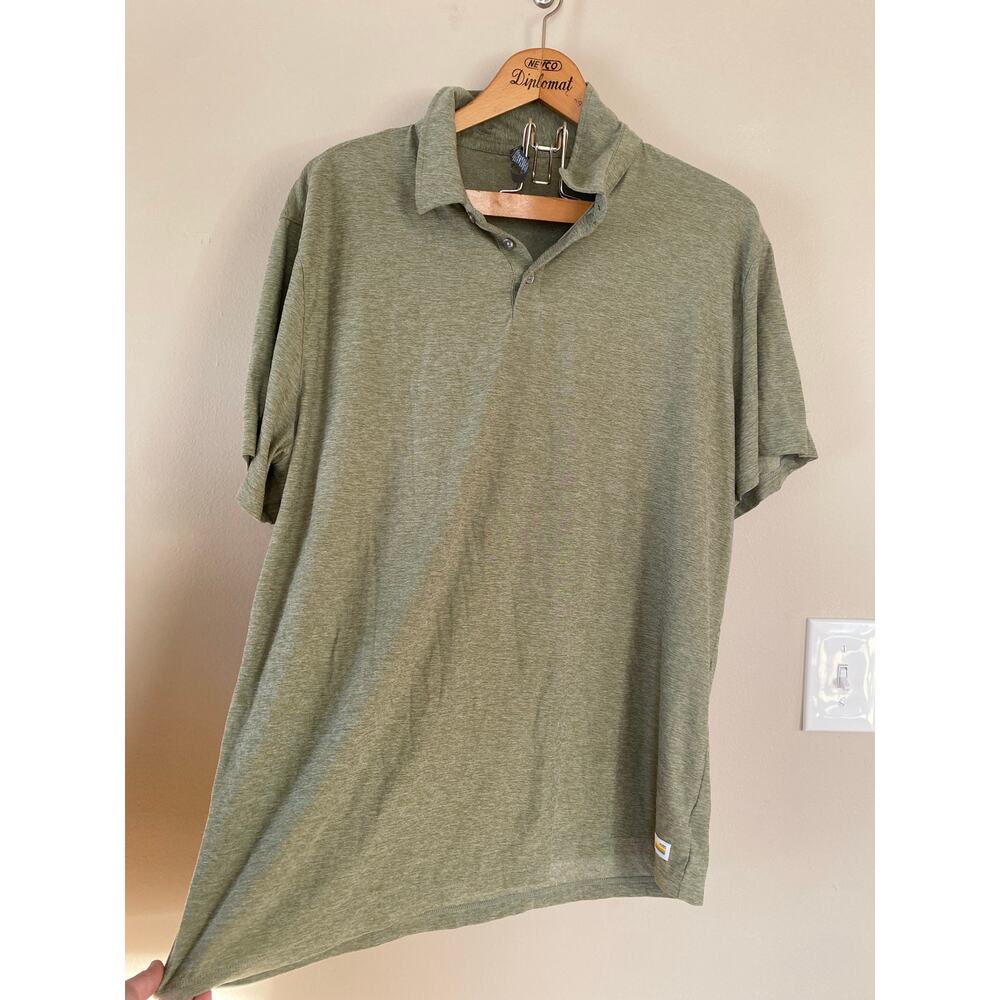 Vuori Strato Tech Polo Shirt Mens XXL Heather Green Performance Stretch UPF V188